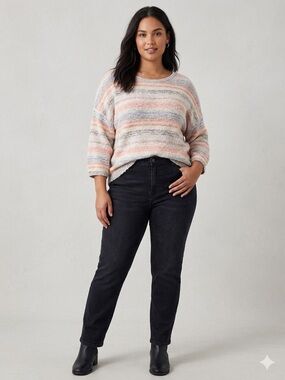 Michael Stars | Striped Sweater with Cross Back | Sz M